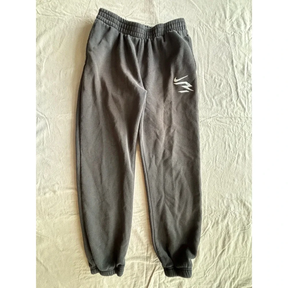 Nike 3Brand Russell Wilson Boys Charcoal Grey Fleece Jogger Sweatpants XL 13-15Y